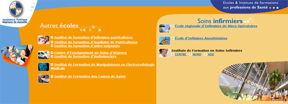 Visuel du portail des Écoles & Instituts de formations aux Professions de Santé