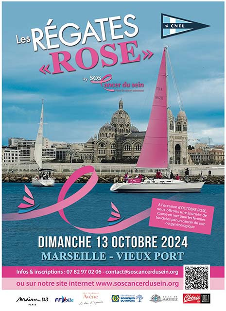 illustration de l'affiche des régates roses 2024