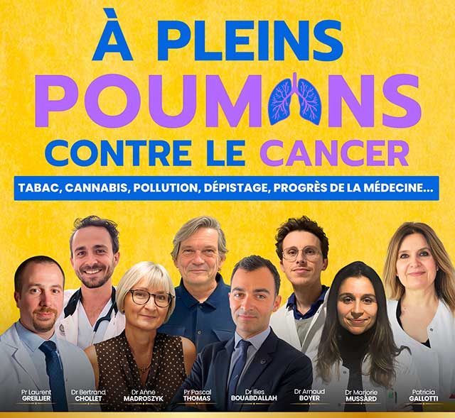 Illustration de laconférence à plein poumon contre le cancer