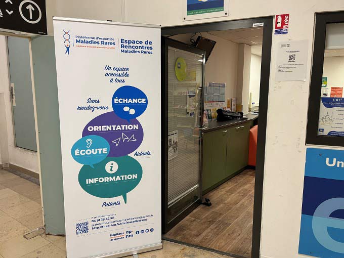 L'espace rencontre maladies rares est localisé à l'hopital Nord, au RDC du pavillon Mistral