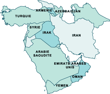 Carte du Moyen-Orient
