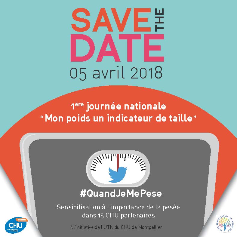 Affiche #QuandJeMePese - Sensibilisation à l'importance de la pesée dans 15 CHU partenaires