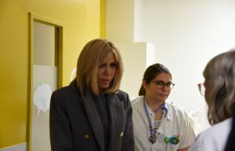 Madame Brigitte MACRON, Présidente de la Fondation Hôpitaux de Paris - Hôpitaux de France en visite à la Timone