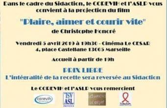 Invitation 5 avril 2019 - Projection du film "Plaire, aimer et courir vite" au César dans le cadre du Sidaction