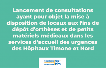 Lancement de consultations pour les services d’accueil des urgences Timone et Nord
